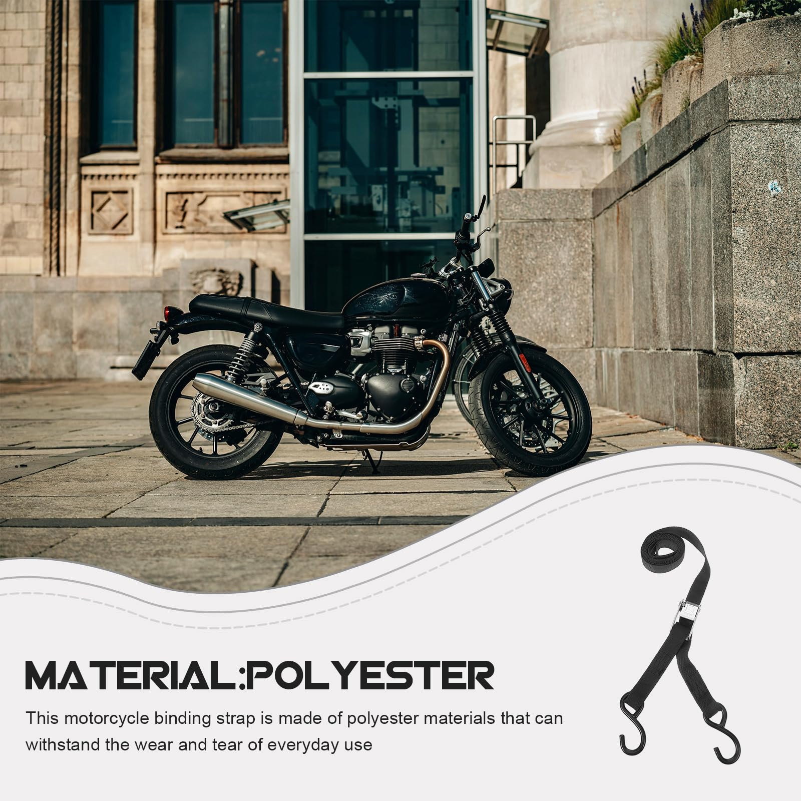 2 Stück Polyester Zurrgurt mit Doppelhaken Verstellbarer Motorrad Spanngurt Robustes Befestigungsband für Scooter Gepäck und Transport Sicherer Halt Unterwegs