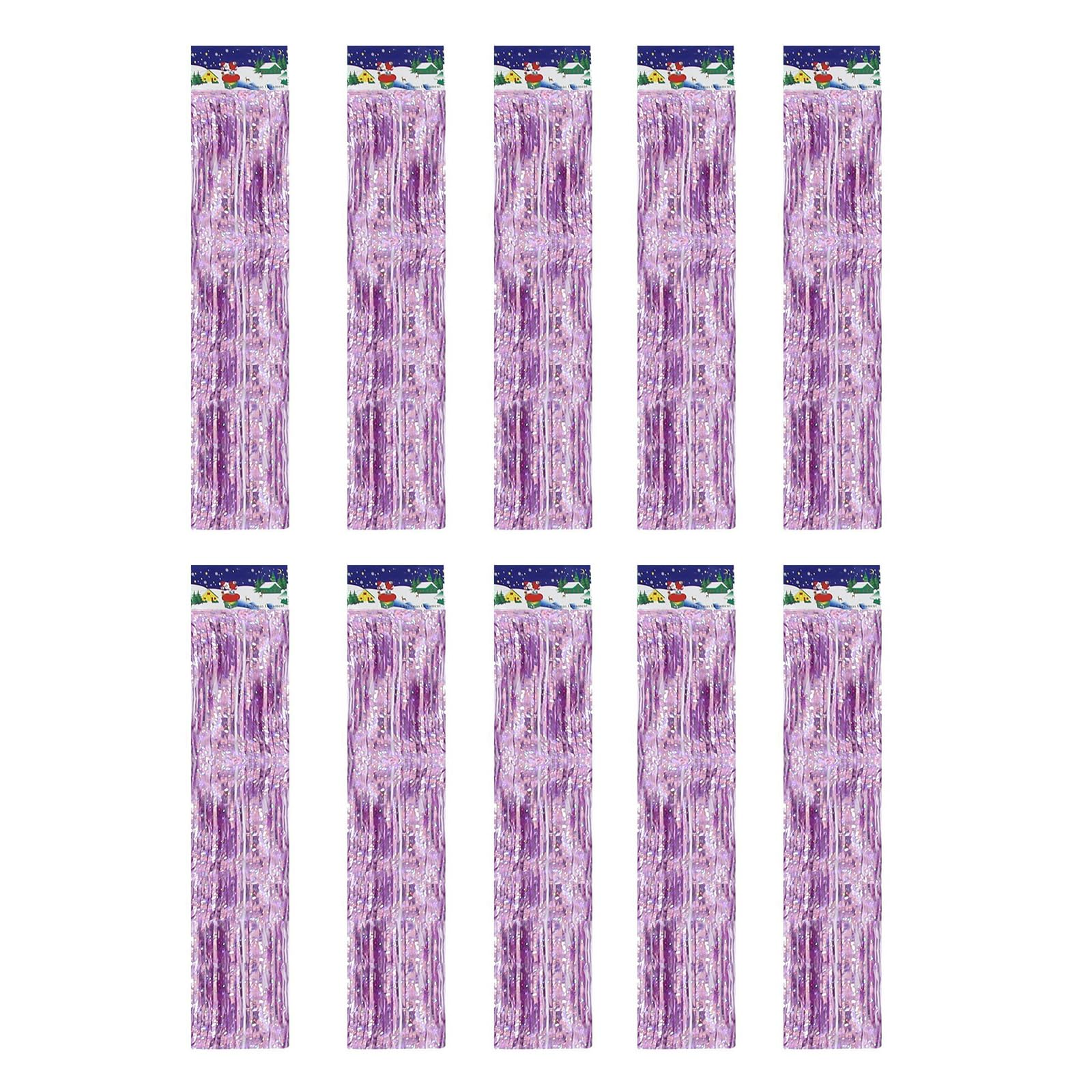 Elnwnnkc Of 10 Christmas Fringe Garlands Shimmering Tinsel Trim for Holiday Tree Door Window Decoration Sturdy PET Materials Versatile Party Wedding Tassels Strings