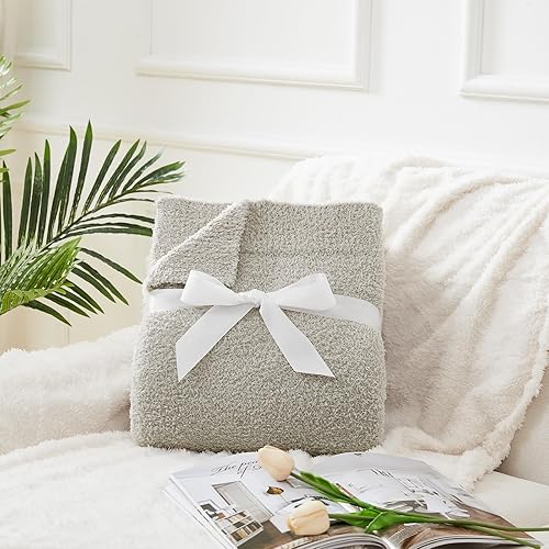 Vista 80 de CYMULA Manta de punto para sofá, color gris oscuro, súper suave, ligera, esponjosa, acogedora, para sofá cama, 50 x 60 pulgadas