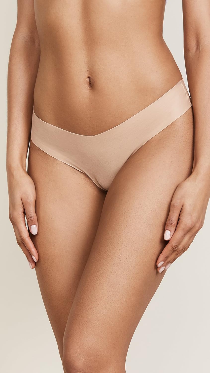 commando Cotton Thong | Raw-Cut Edges | Four-Way Stretch | Natural, Breathable Comfort | No-Show Fit Underwear | Beige, Medium-Large - Image 2