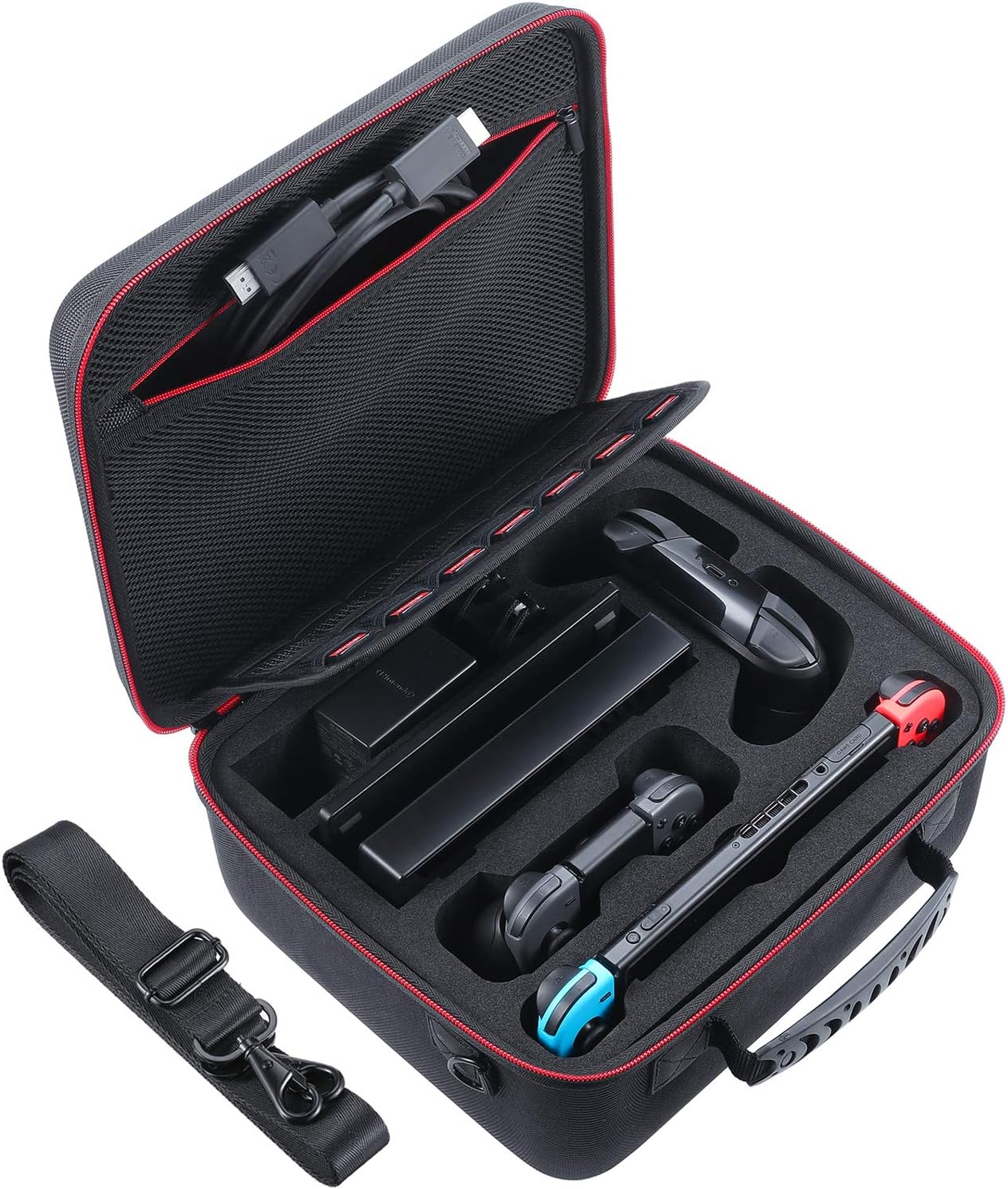 Zadii Hard Carrying Case Compatible with Nintendo Switch and Switch OLED Model 2021, Travel Case fit Switch Pro Controller