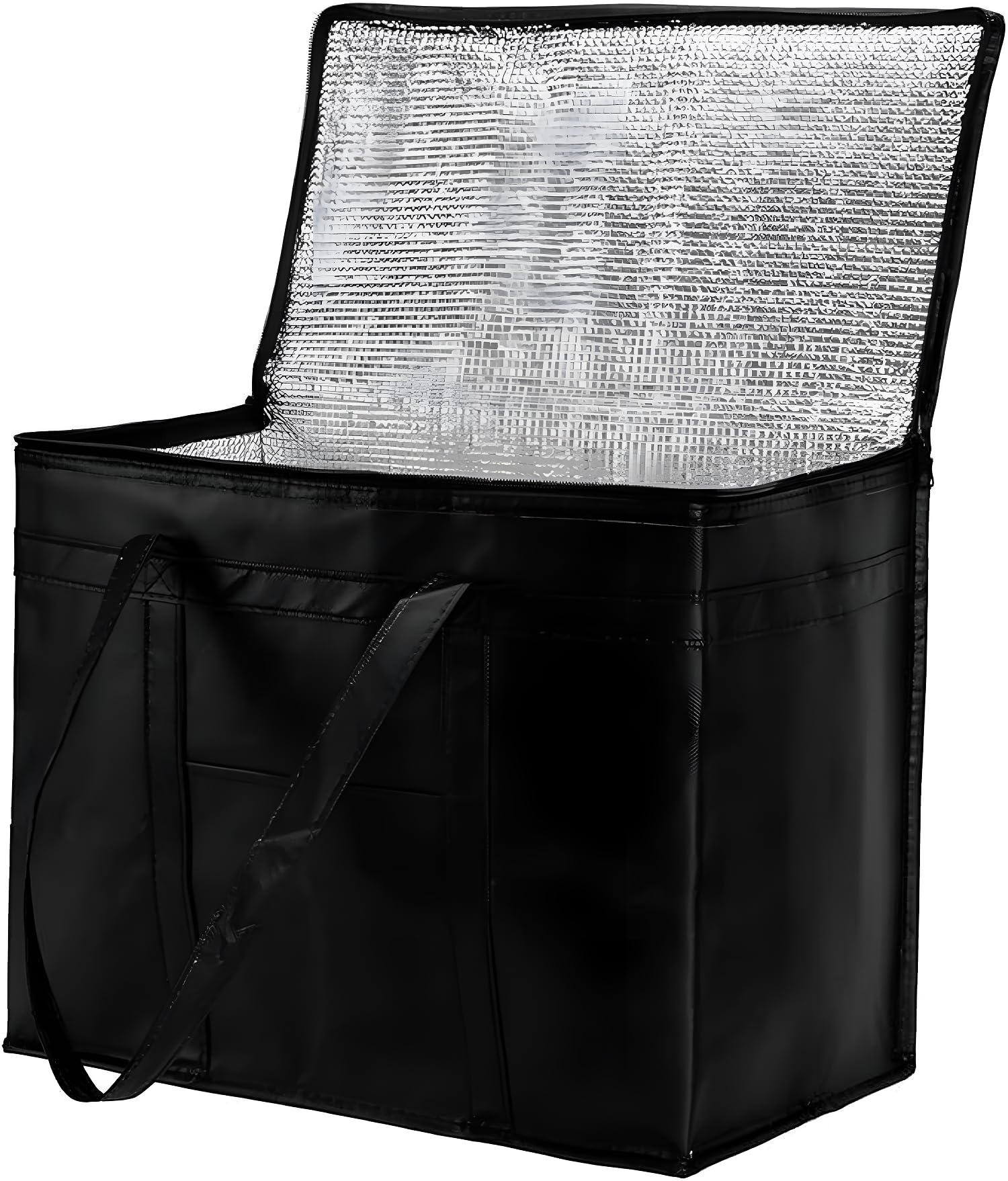 MARMIX Insulated Thermal Bag for Hot & Cold Food Heavy Duty, Foldable Cooler Tote with Zipper Reusable Grocery Shopping Bag, Collapsible Picnic Lunch Bag for Travel, Delivery, Freezer Storage Black-image-41