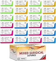 Vista 1 de Sutures Thread with Needle (24 Mixed 2/0, 3/0, 4/0) - Practicing Suturing; Taxidermy; Military Tactical Drill, Hospital Clinic Rotation, Camping