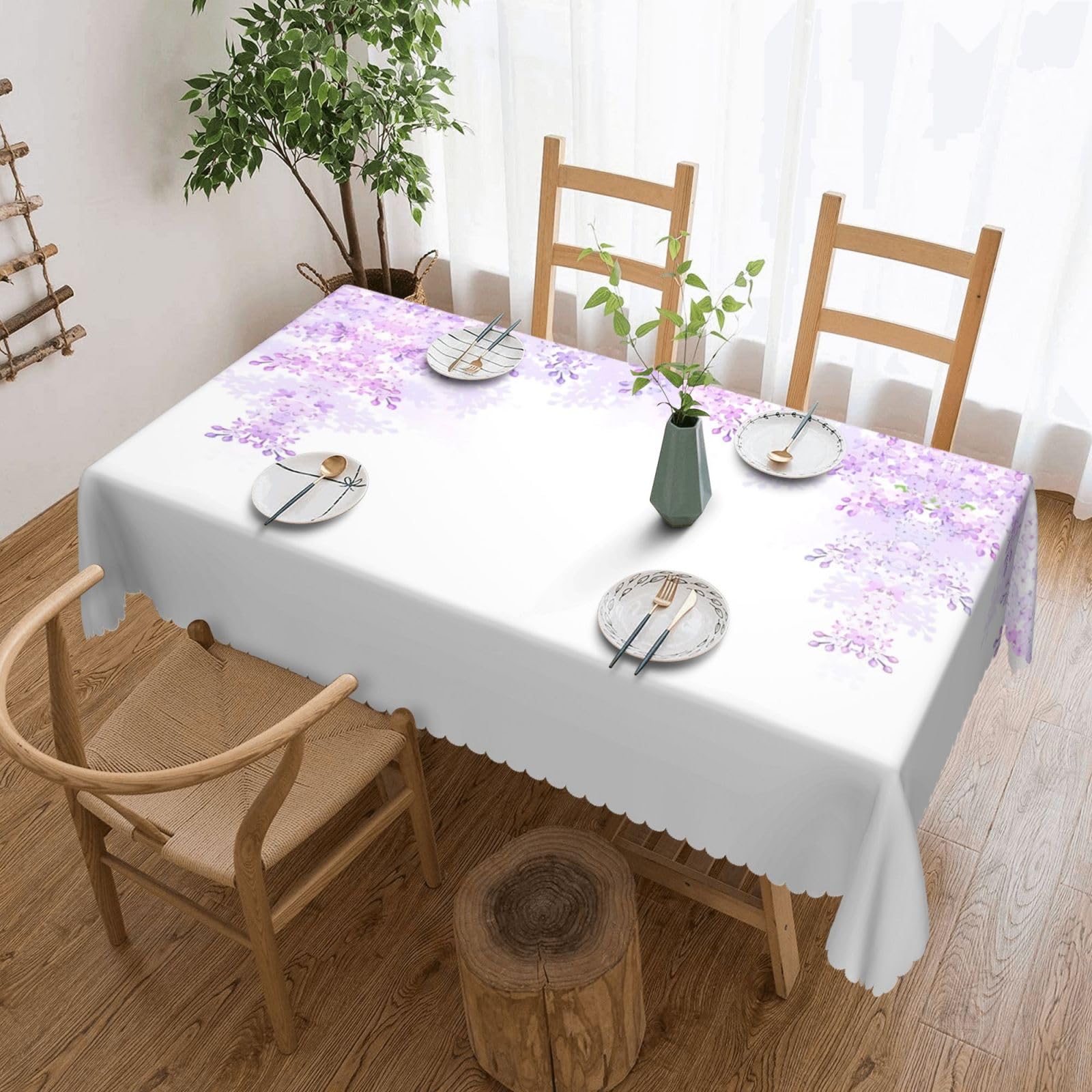 MROWYC Framing Lilac Flowers in Blossom Printed tablecloths are suitable for hotels, picnics, and parties, and can effectively protect the tabletop