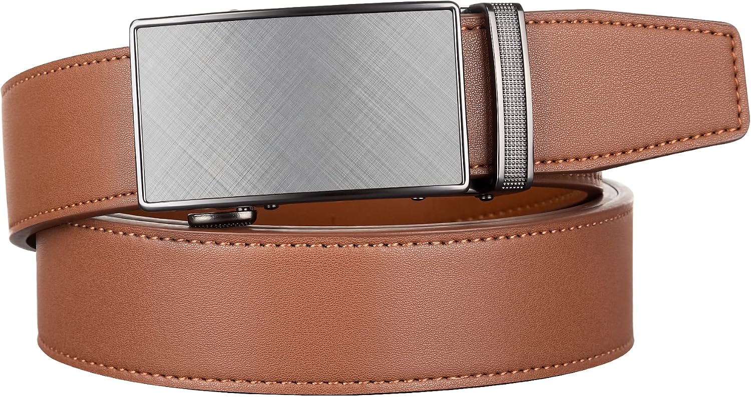 Zitahli Mens belt - Adjustable Leather Ratchet Belts for Men with Gift Box | Customizable Fit Belt for Jeans,Business Pants and Effortless Style,Gifts for Men on Birthdays, Father's Day,and Christmas