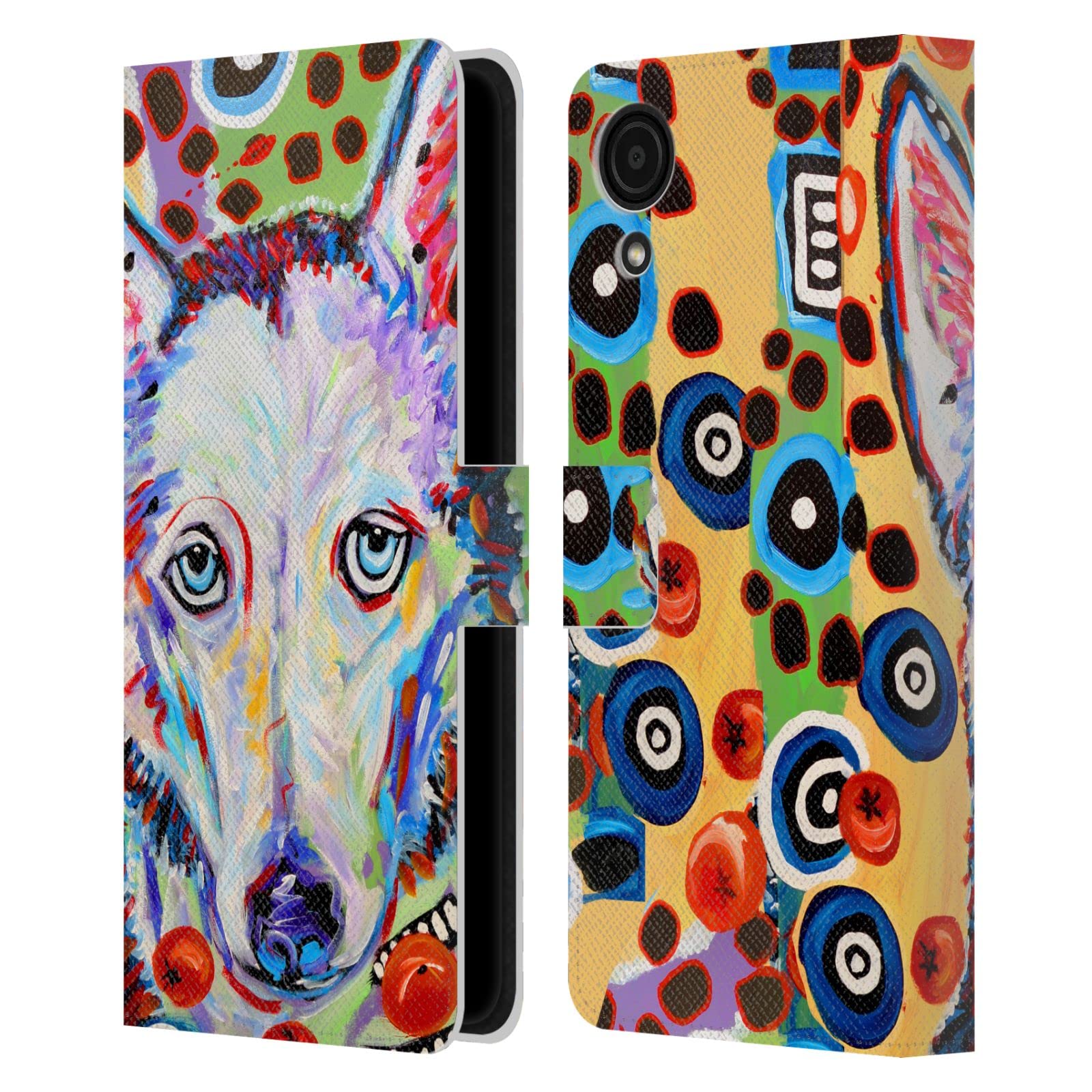 Head Case Designs Officially Licensed Mad Dog Art Gallery Husky Doo Dogs 2 Leather Book Wallet Case Cover Compatible with Samsung Galaxy A03 Core (2021)
