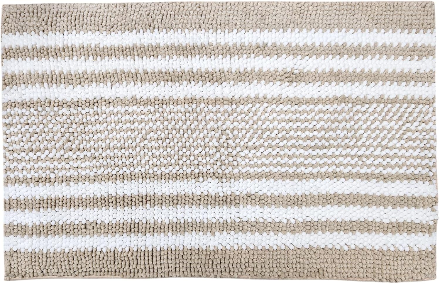 Bath Rug, 20" x 31" Strong Absorbent Chenille Bathroom Rug, Non-Slip Bathroom Mat fit Outside The Shower, Premium Soft Rectangle Decor Accessories Machine Wash Suitable for Under Sink, Beige