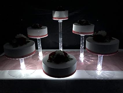 Multi Etages Support De Gateau De Mariage Avec Eclairage Led En Option Et Fontaine A Eau Without Fountain 6 Tier Stand Amazon Fr Cuisine Et Maison