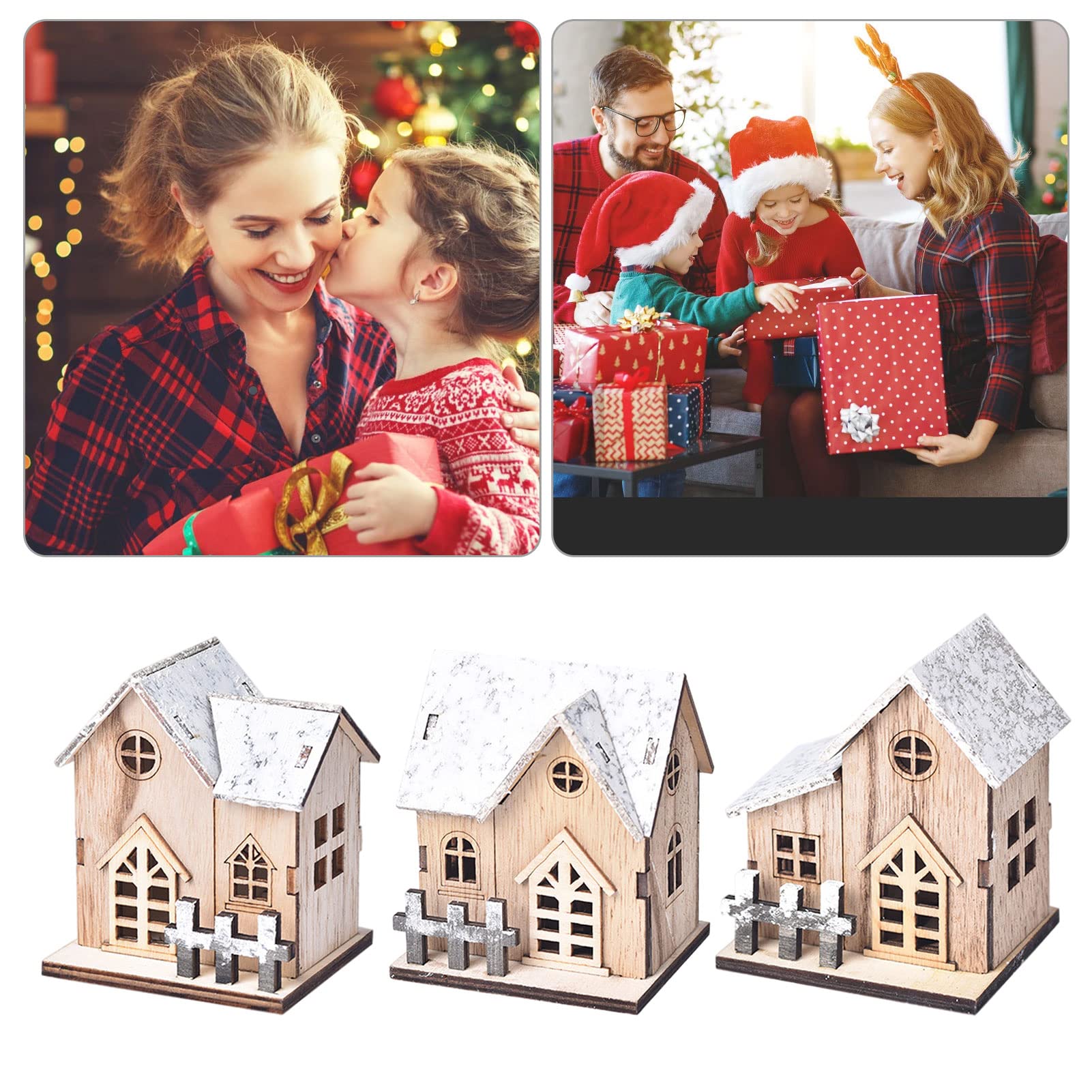 クリスマス置物ハウス ミニハウス 光る雪の家 オーナメント LEDライト付 Amazon.co.jp: クリスマス 飾り ミニハウス 子供 置物 木製 光る