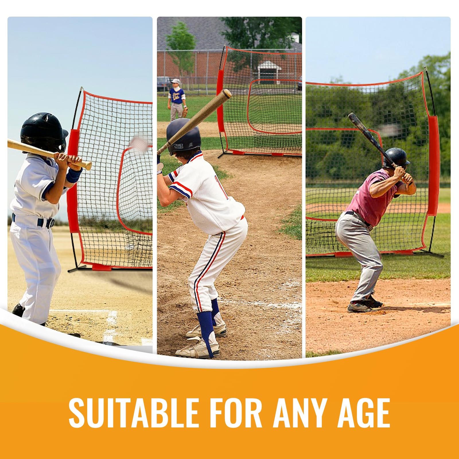 Filet de Frappe d'entraînement pour Baseball et Softball avec Zone de Frappe, Tee, Portable