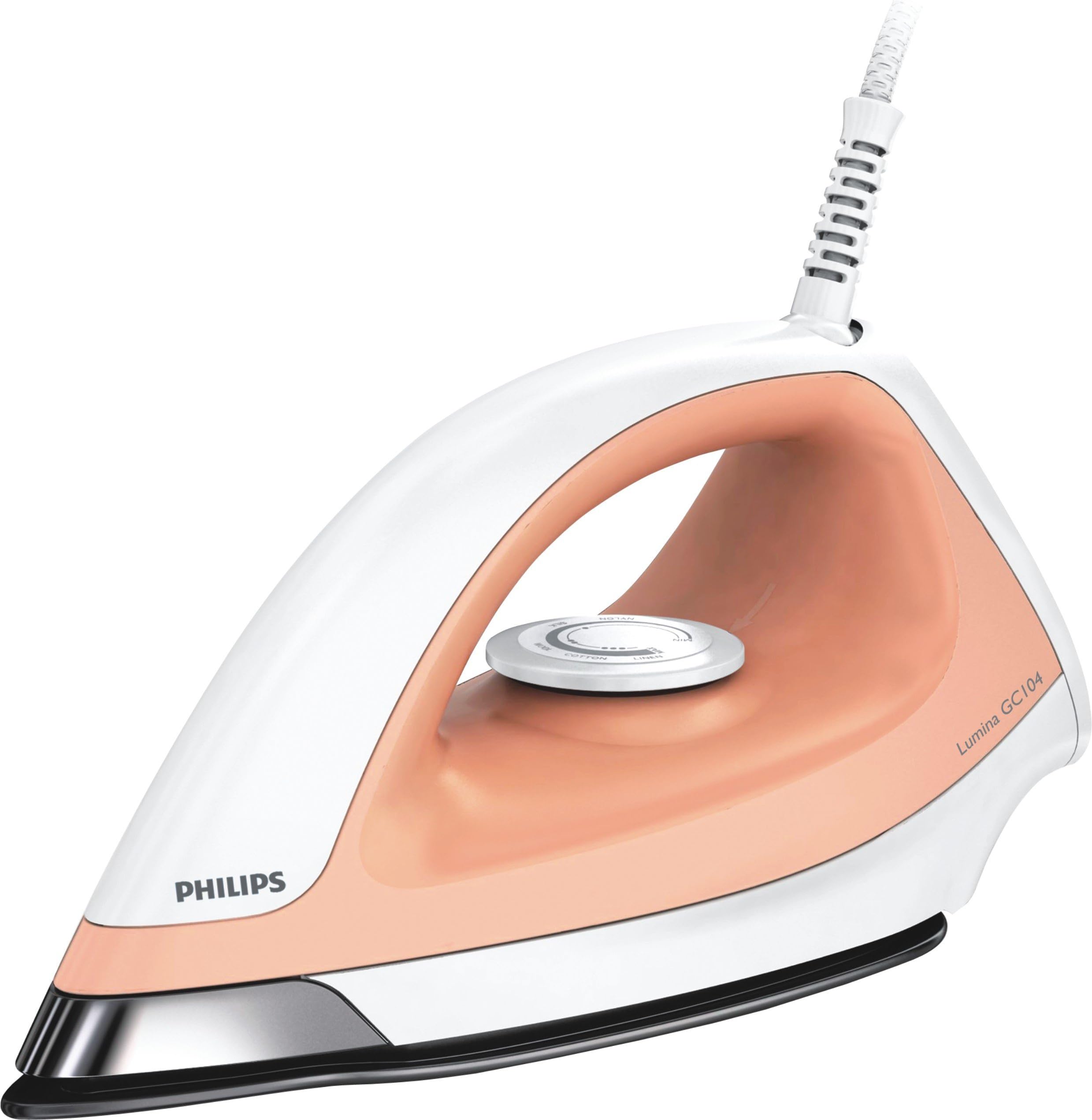 Philips Dry Iron GC104/01 with 1100 Watts Power, linished solepate and Pointed tip for Reaching Tricky Areas
