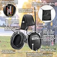 Vista 3 de ZOHAN AM/FM Radio Headphone with Digital Display,Ear Protection Noise Reduction Earmuffs,Comfortable Hearing Protector Gris - Almohadillas de gel