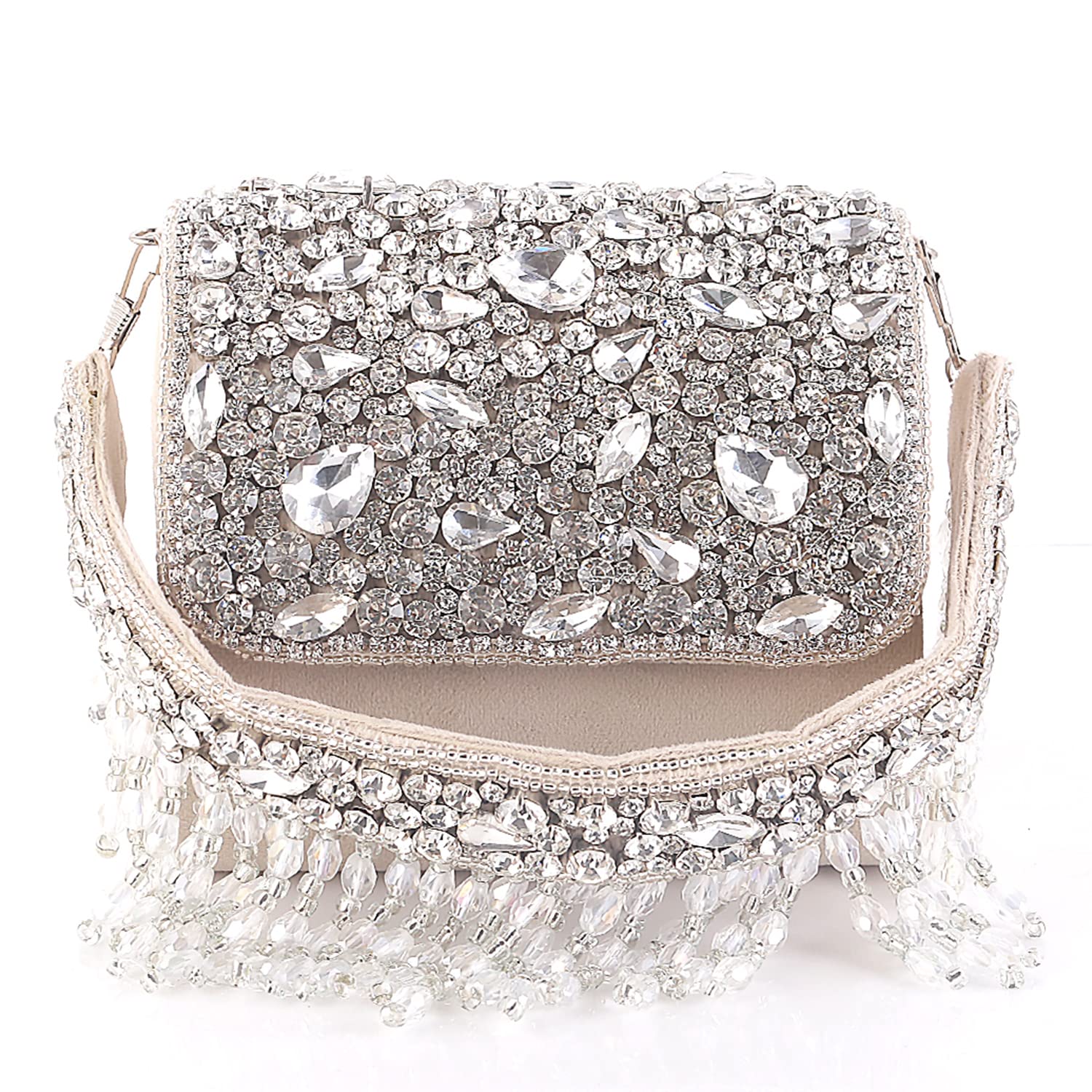 swisni Crystal Clutch Bag II Women's Traditional Designer Clutch For Women & Girls II Flap Clouser-picture-32