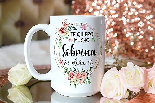 Miniatura 6 de PREZZY Te Quiero Mucho Sobrina - Taza de café personalizada en español, Feliz Día de la Madre, regalos para mujeres, mamá, abuela, taza de café,