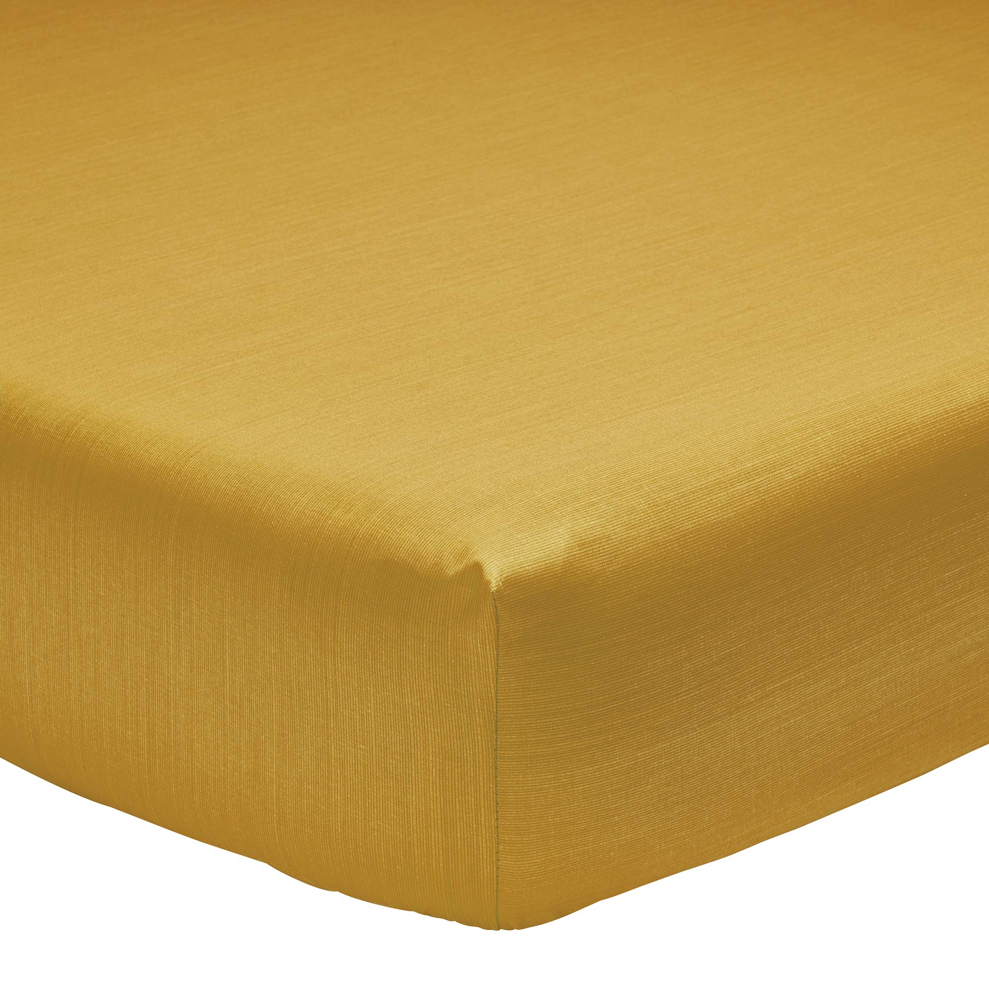 Drap housse bambou 160 x 200 cm haut de gamme coloris écorce moutarde