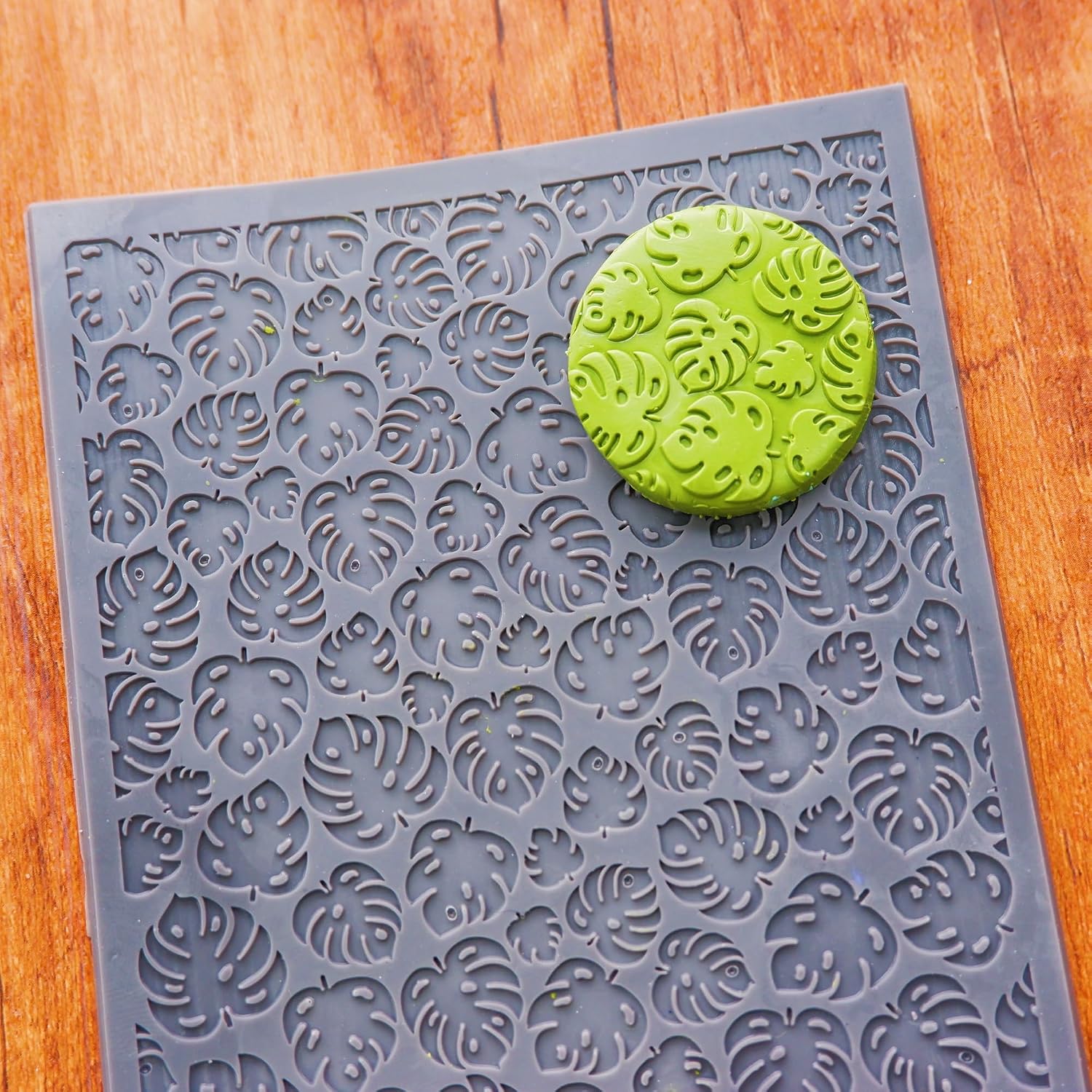 Palm Leaves Polymer Clay Texture Mat - Summer Holiday Vide Rudder Texture Sheet for Polymer Clay Jewelry Making, Earring Charms, DIY Craft Supplies