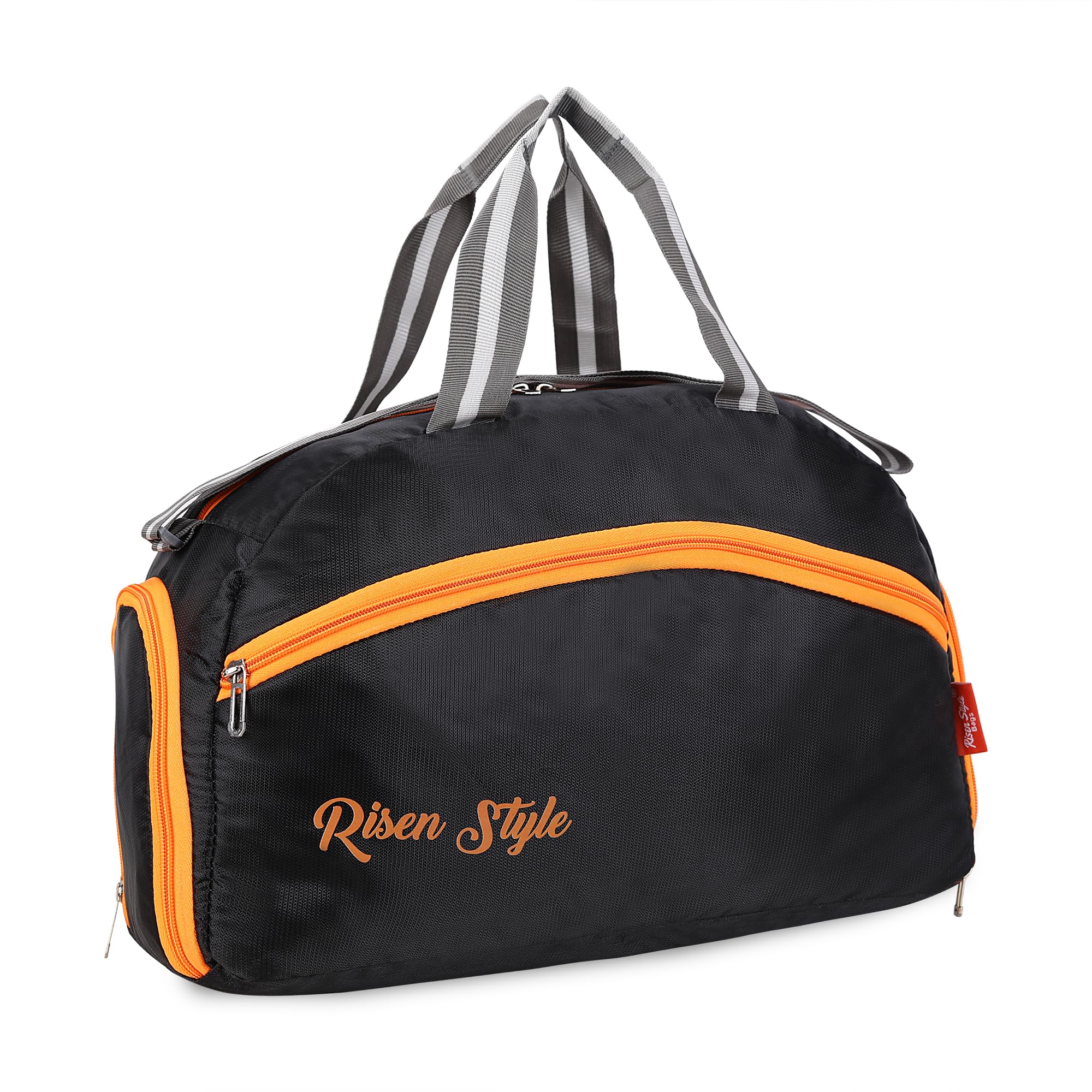 Gym Duffel Bag, 45x25x20 cm, Blue and Yellow, Padded Shoes Compartment with Adjustable Strap (Black and Orange)-image-49