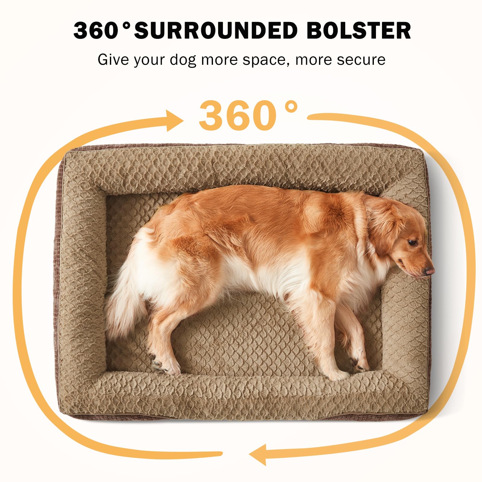 INVENHO Orthopedic Dog Beds Large Sized, XL Washable Egg-Crate Memory Foam Dog Couch with Washable Removable Cover, Waterproof Lining and Nonskid Bottom - image 8