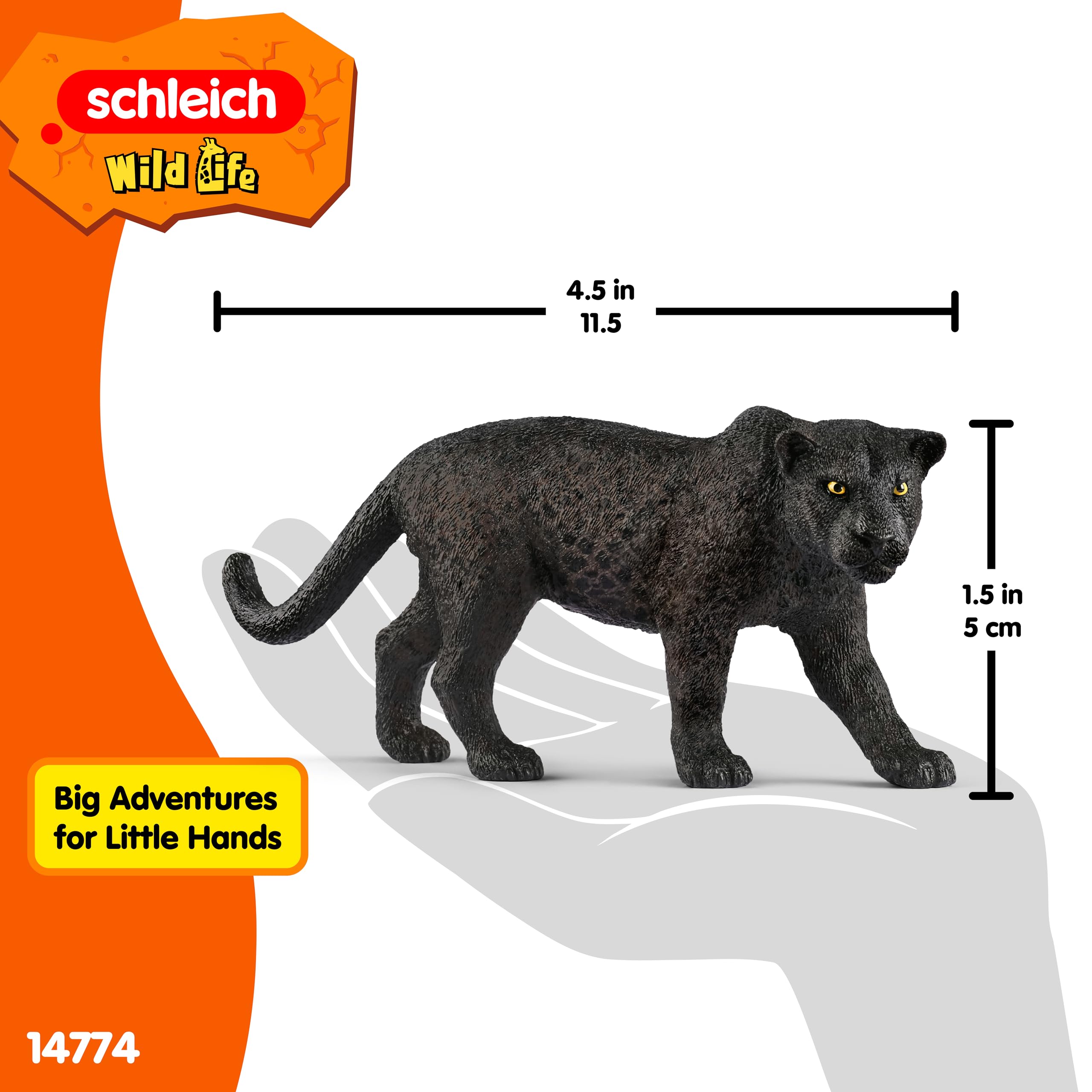 schleich WILD LIFE | Czarna pantera 14774 | Szczegółowa figurka zwierzęcia | Zabawka zoo | Prezent dla dzieci | Figurka do zabawy od 3 lat | 12 × 3 × 5 cm