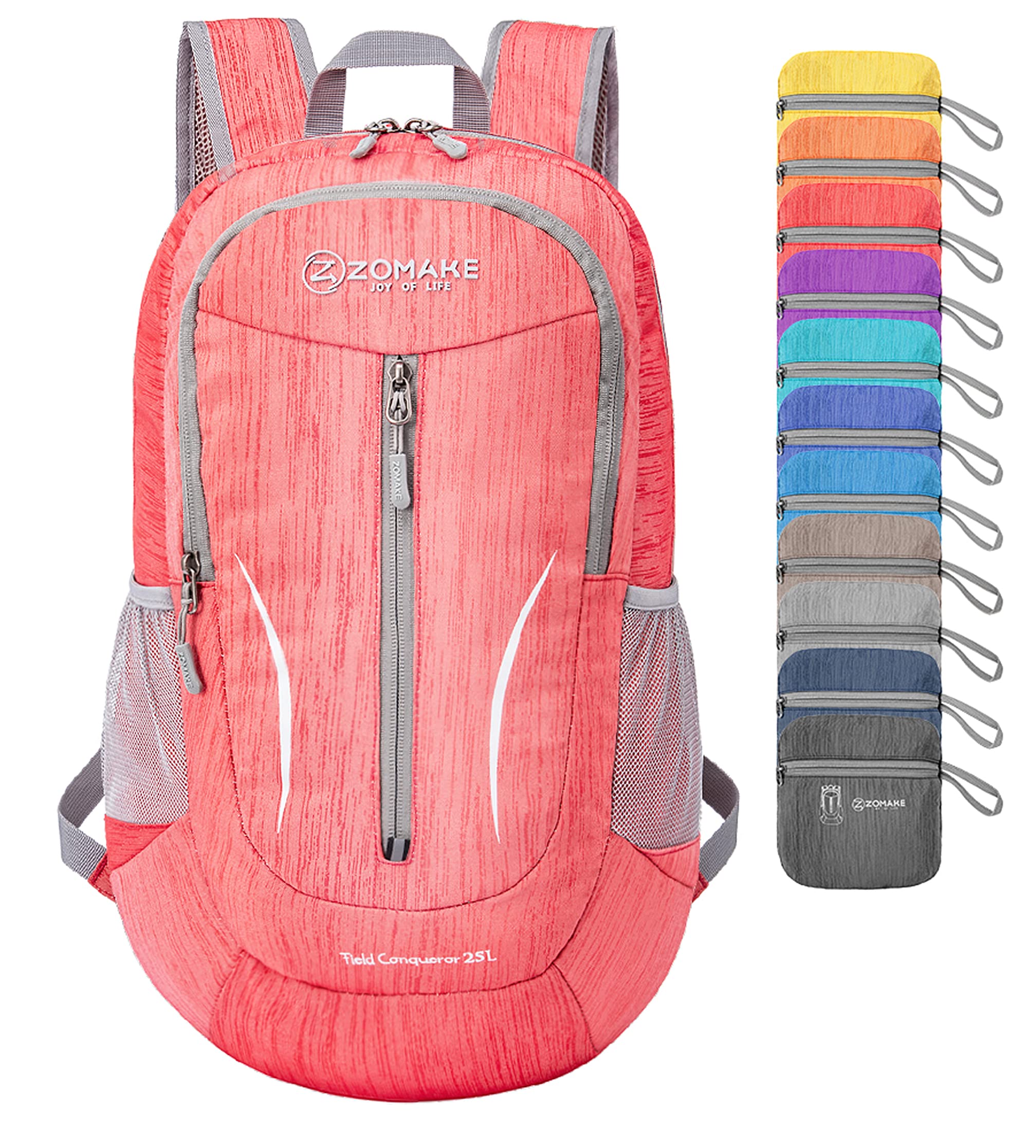 ZOMAKE Foldable Backpack Lightweight 25L - Packable Small Backpacks Water Resistant,Hiking Backpack for Outdoor Travel Walking,Camping (Red)