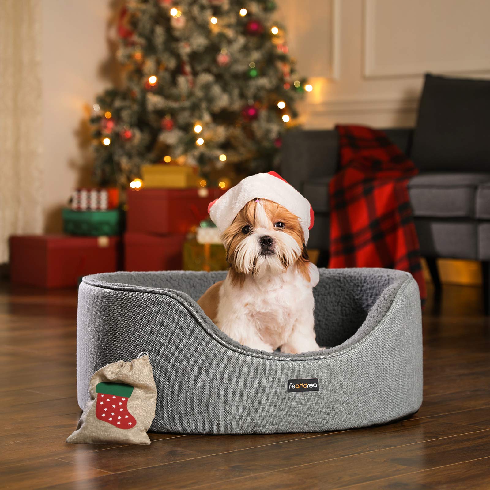 Feandrea Cama para Perro, Cojín Reversible, Lavable, S (73 x 60 x 27 cm) PGW31GG