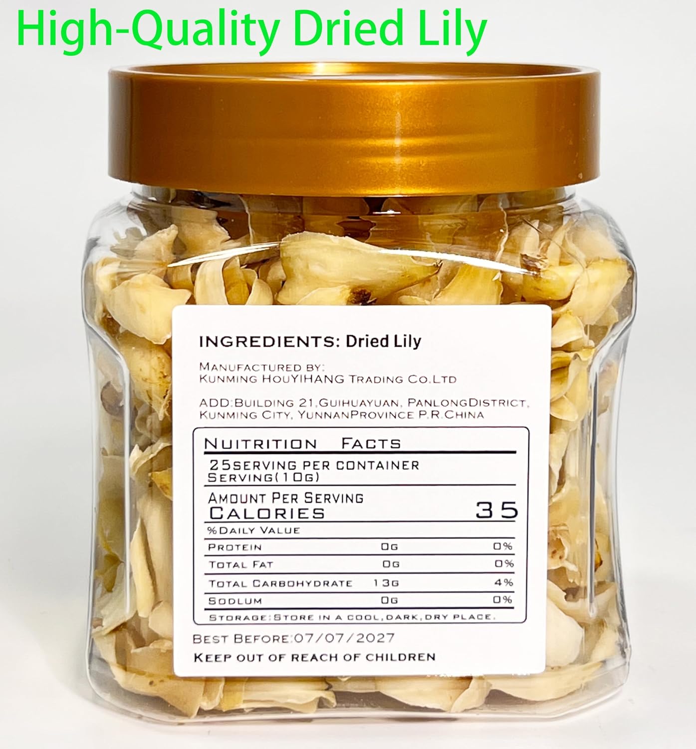 Dried Lily- Pure Natural Chinese Herbal Medicine-Dried Lily Bulbs 8.81oz/250g Used for making soup-Brewing tea- 百合干(Dried Lily)