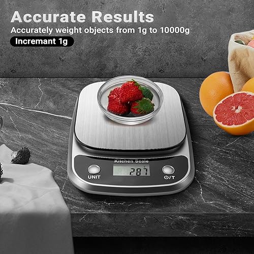 Miniatura 8 de GRAM PRES Báscula de cocina para alimentos, peso digital, gramos y onzas, básculas digitales profesionales de alimentos de cocina de 6.6 lbs0.00 oz