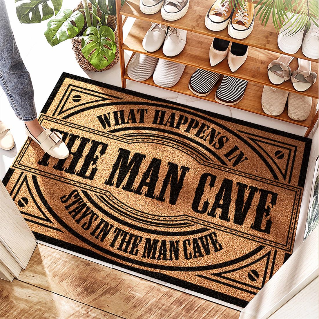 Paillasson man cave extérieur en coco idéal pour l'entrée de votre espace détente secret