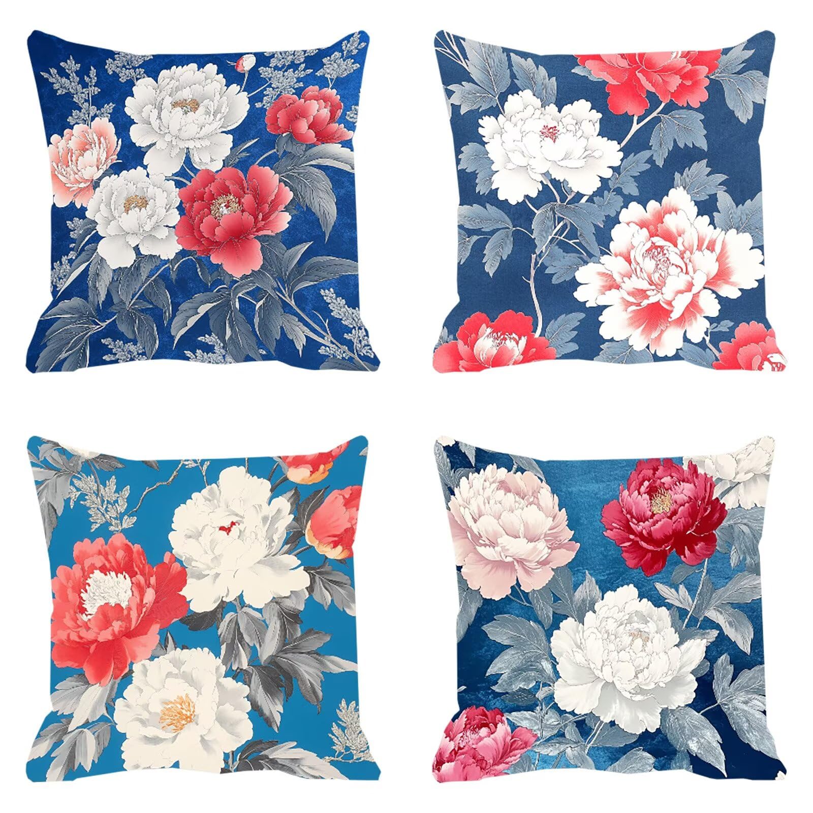 Housse coussin extérieur imperméable bleu marine 50x50 fini les taches sur le canapé