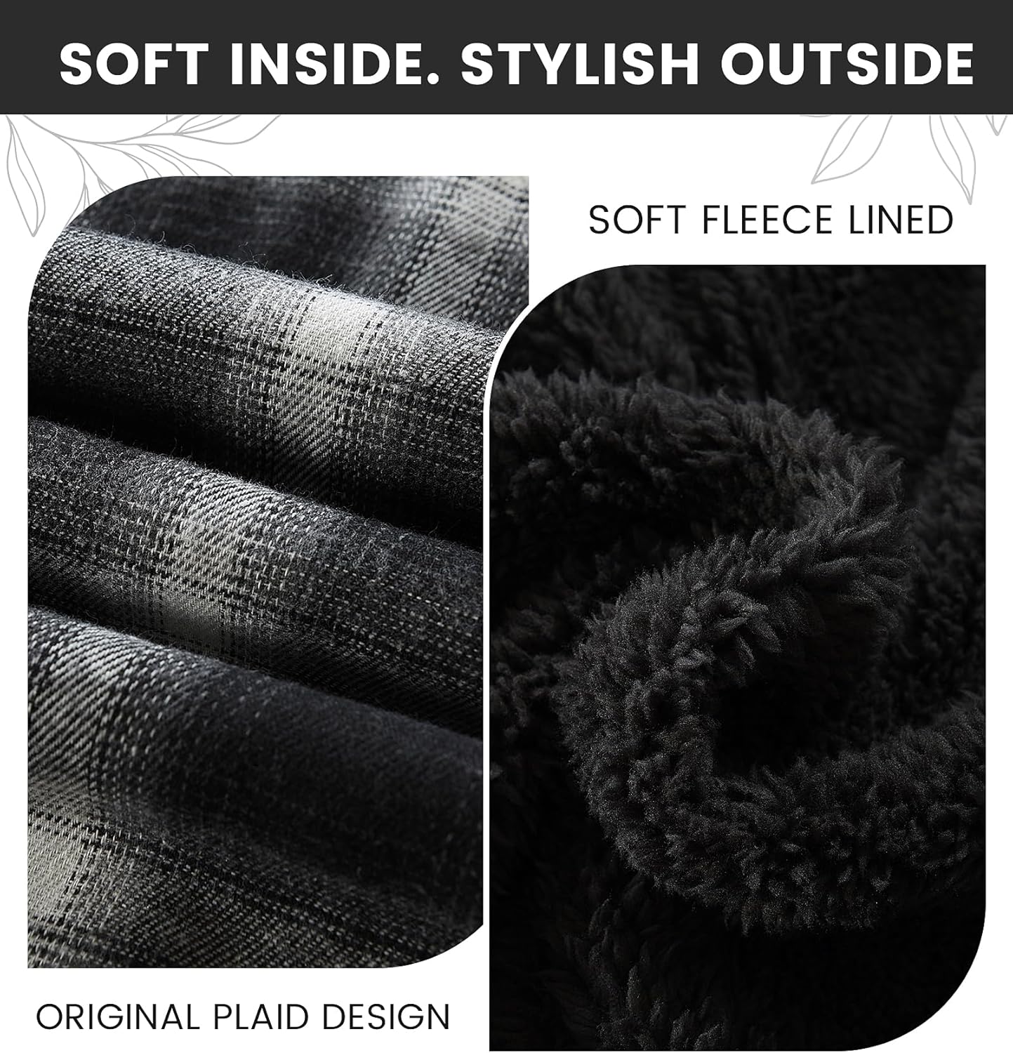 Womens Fleece Lined Jacket Fleece Zip Up Jacket Flannel Plaid shirt jacket Full Zip Hoodies for Women - Image 7