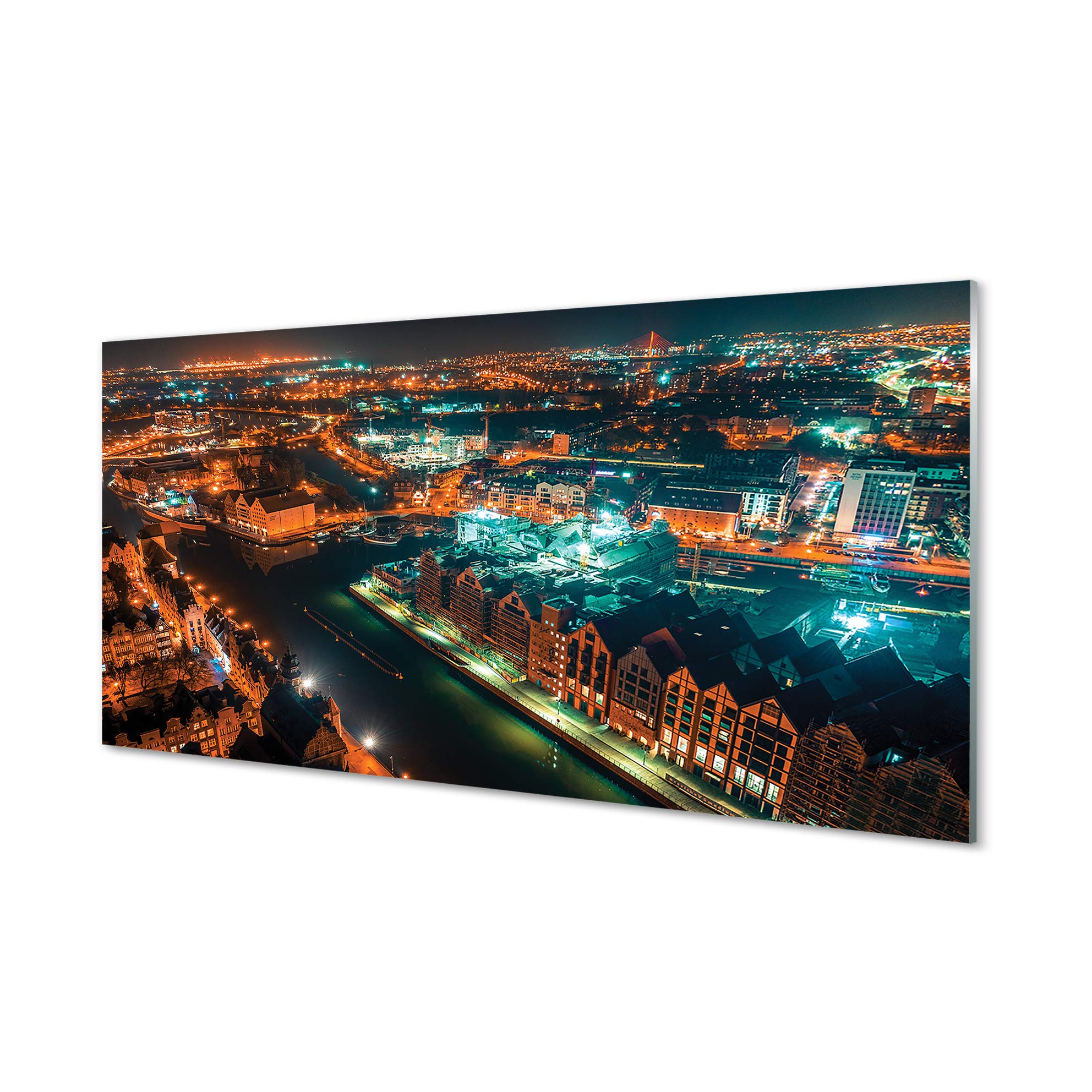 Crédence Adhésive en Verre Trempé 120x60cm Tulup Panneau de Protection Murale Nuit Fluviale