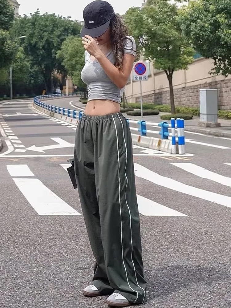 Amazon.com: Soosuihoo Parachute Pants for Women Baggy Cargo