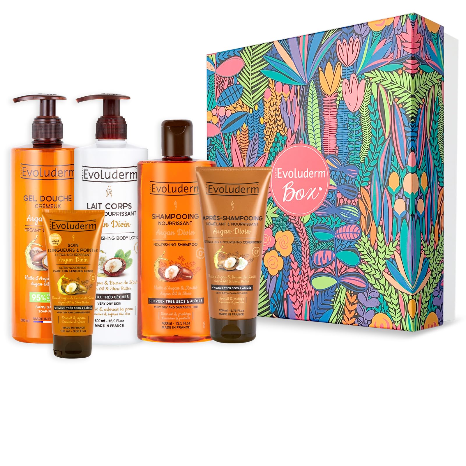 Coffret Cadeau Corps et Cheveux Argan EVOLUDERM Box Idéal Noël - 15
