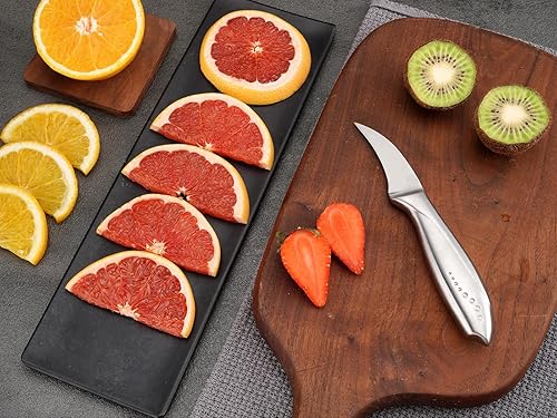 Miniatura 6 de WELLSTAR Cuchillo de pelar con pico de pájaros de 2.5 pulgadas, hoja curvada de acero inoxidable de alto carbono afilada para cortar frutas y