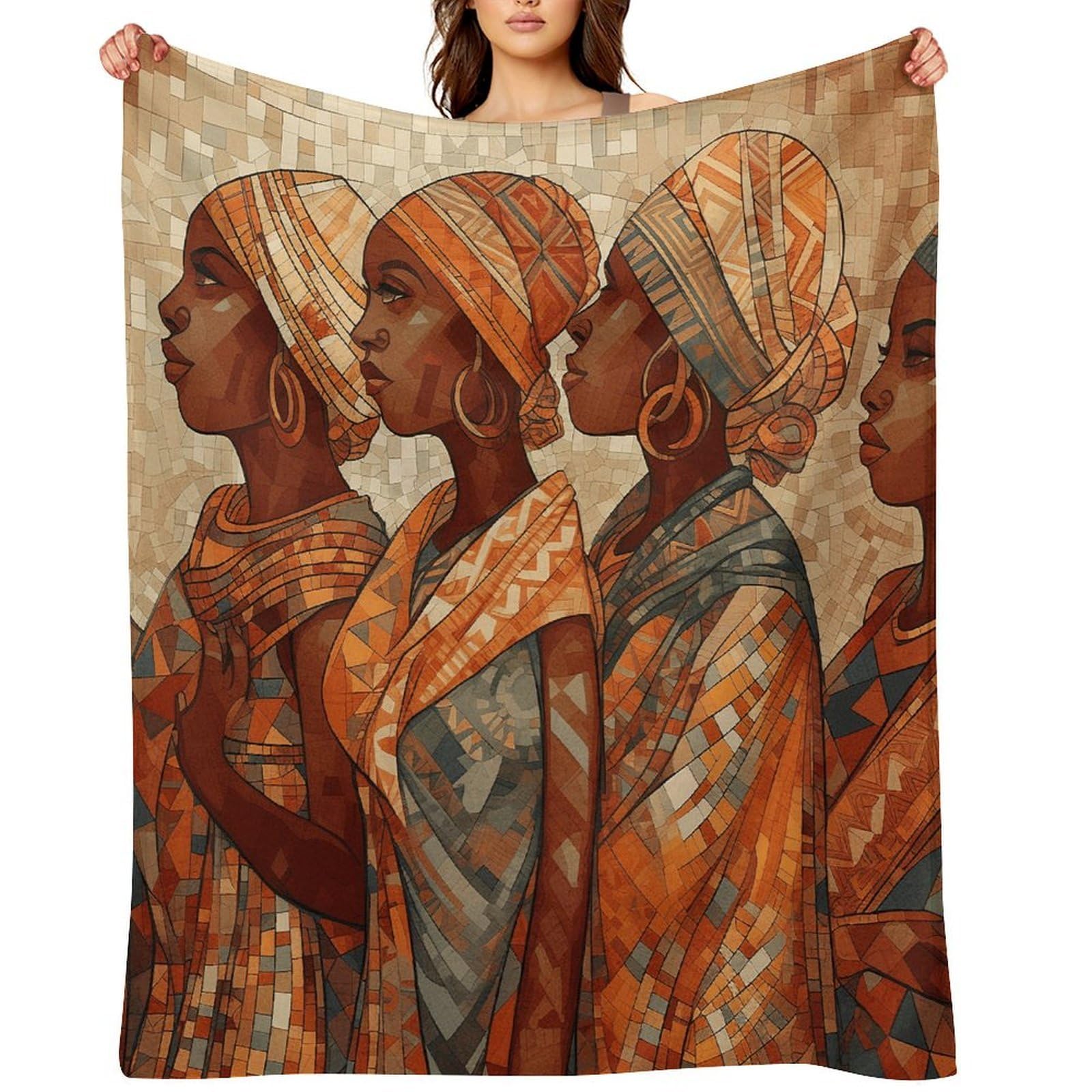 Africa Ethnic Pottery Throw Blanket for Couch and Bed Super Soft Warm Lightweight Throw Blankets Cozy Fuzzy Flannel Blanket Personalized Decorative Blankets for Sofa Decor 60"x80"