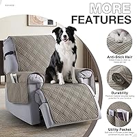 Vista 5 de TAOCOCO Funda para silla reclinable 100% impermeable, fundas reclinables de gran tamaño para silla reclinable grande con correas dobles, funda