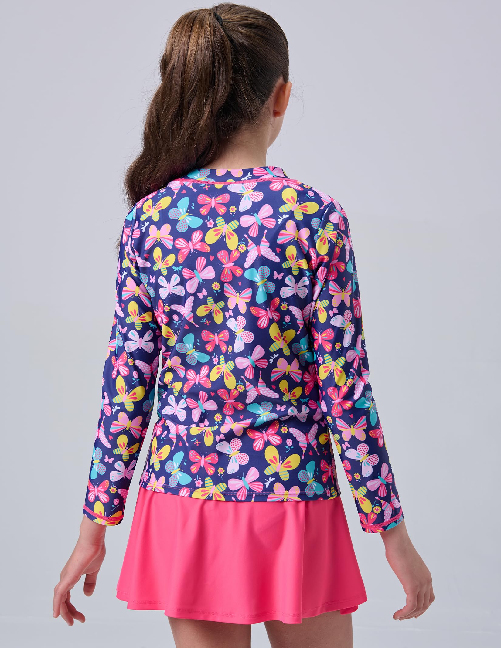 Liberty Pro 2er-Pack: Mädchen Rashguard Zweiteiliger Badeanzug Langarm Badeanzug – Kleinkind Bademode mit Röcken, Shorts, 3T-12Y