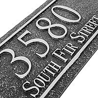 Vista 3 de Señal de dirección montada en césped - Letrero personalizado de número de casa con 2 estacas sólidas de metal, números de dirección para exteriores