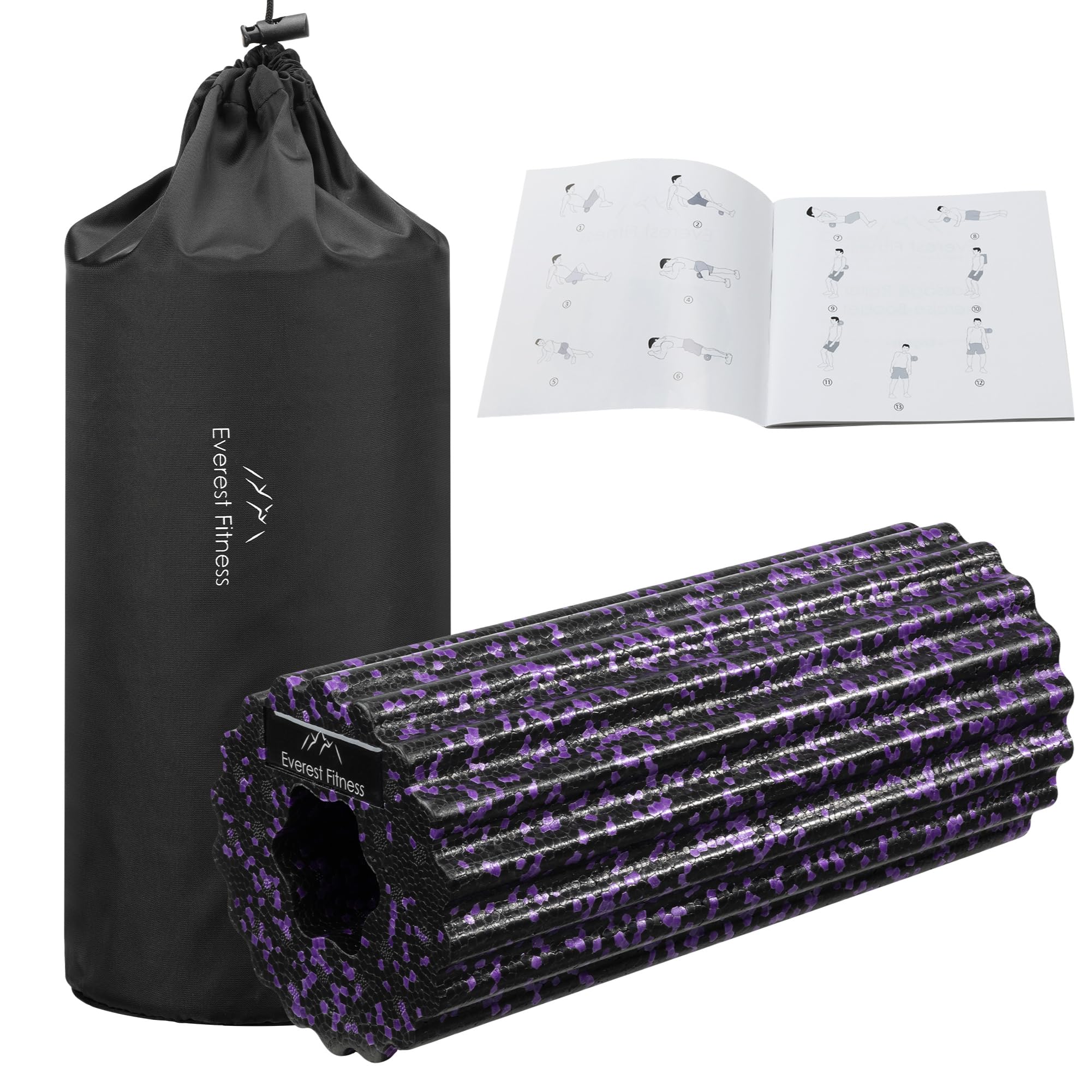 Everest Fitness Flower-Shaped Fascia Roller, Deep Tissue Massage Travel Foam Rollers for Muscles, Ideal for Back Shoulders