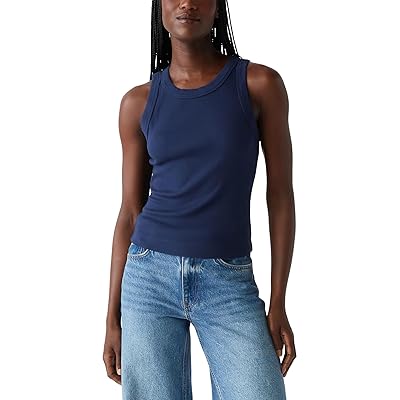 Michael Stars Gina Wide Binding Crop Tank Top Women