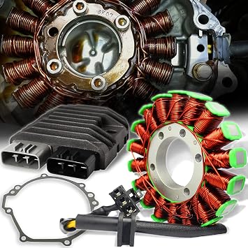 eMUSA OE Magneto Coil Stator+Voltage Rectifier/Regulator+Gasket Assy. Compatible with 06-07 Kawasaki Ninja ZX-10R/ ZX10R/ZXR 1000 ZX1000D ZX1000 2006 2007
