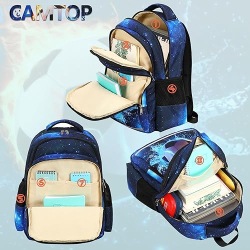 Miniatura 6 de CAMTOP Mochila para niños y niñas, mochilas preescolares con lonchera, juego de bolsa de libros para jardín de infantes
