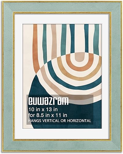 Miniatura 47 de Marco de gamuza de 10 x 13 pulgadas, marco individual, elegante marco verde de 10 x 13 pulgadas con paspartú para fotos de 8.5 x 11 pulgadas, para