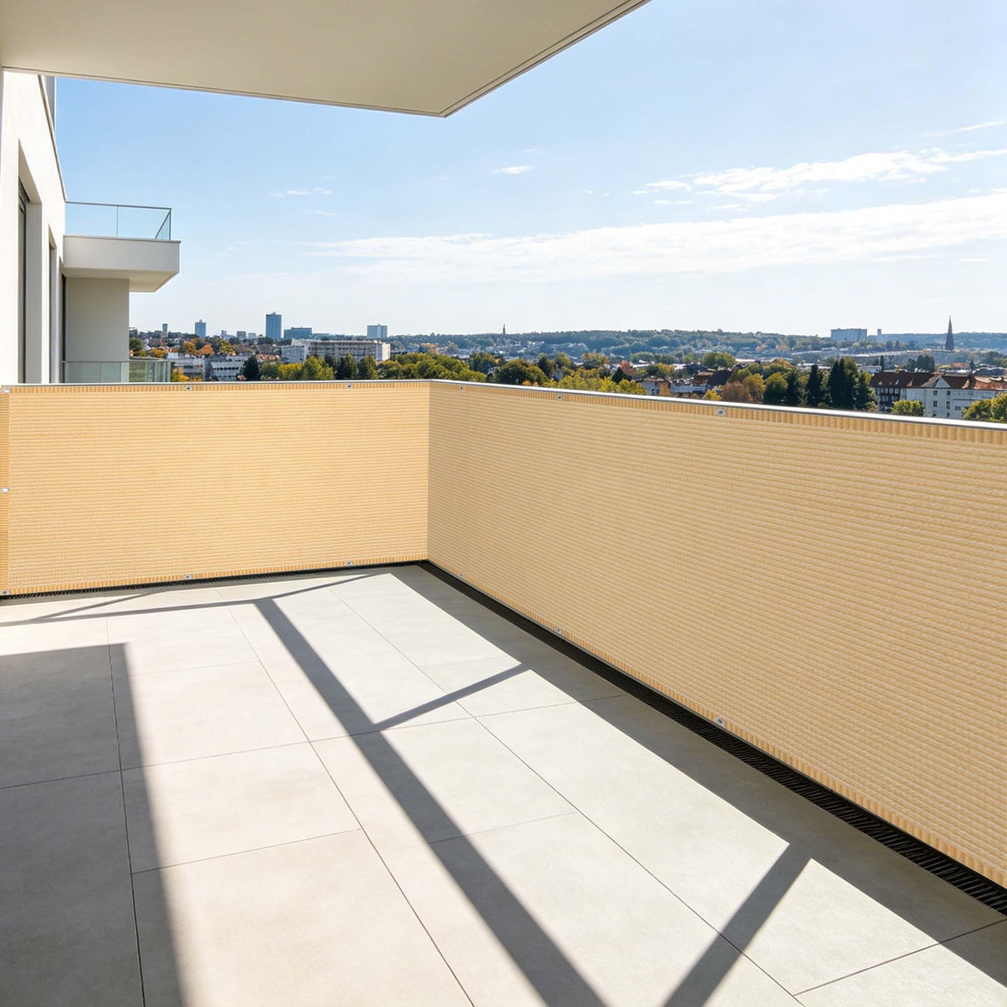 Voile ombrage respirant 30 x 100 cm brise vue crème avec œillets