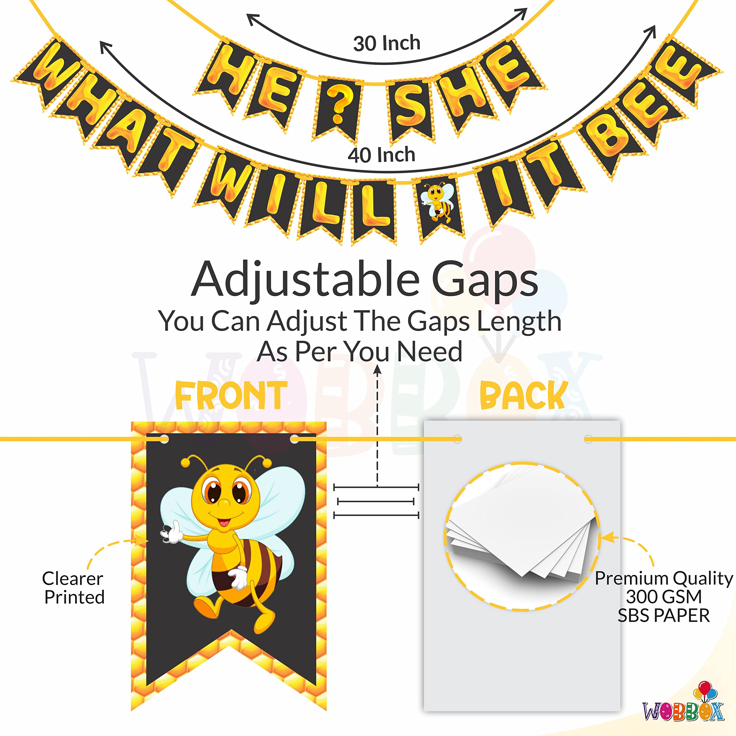 Wobbox Baby Shower Bunting Banner,Godh Bharai Caremony Banner, Baby Shower Decoration For a Memorable Celebration, Baby Shower Decorations Items-(FP2076) 1