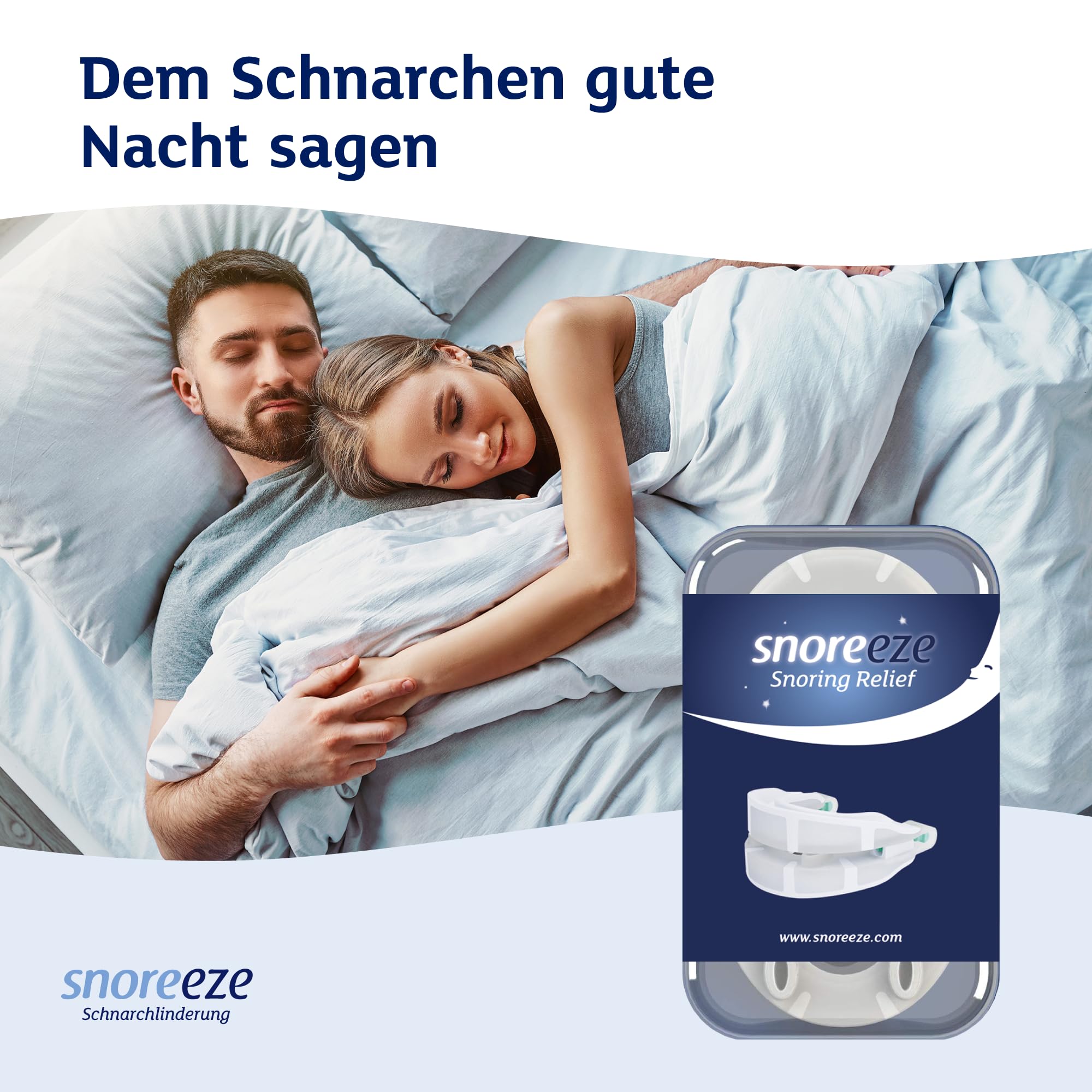 Snoreeze Schnarchschiene - Einstellbare Schnarchschiene für Männer und Frauen - Mundstück mit Handy App - Anti-Schnarch-Mundstück - Hilfsmittel zur Reduzierung von Schnarchen und Schlafapnoe