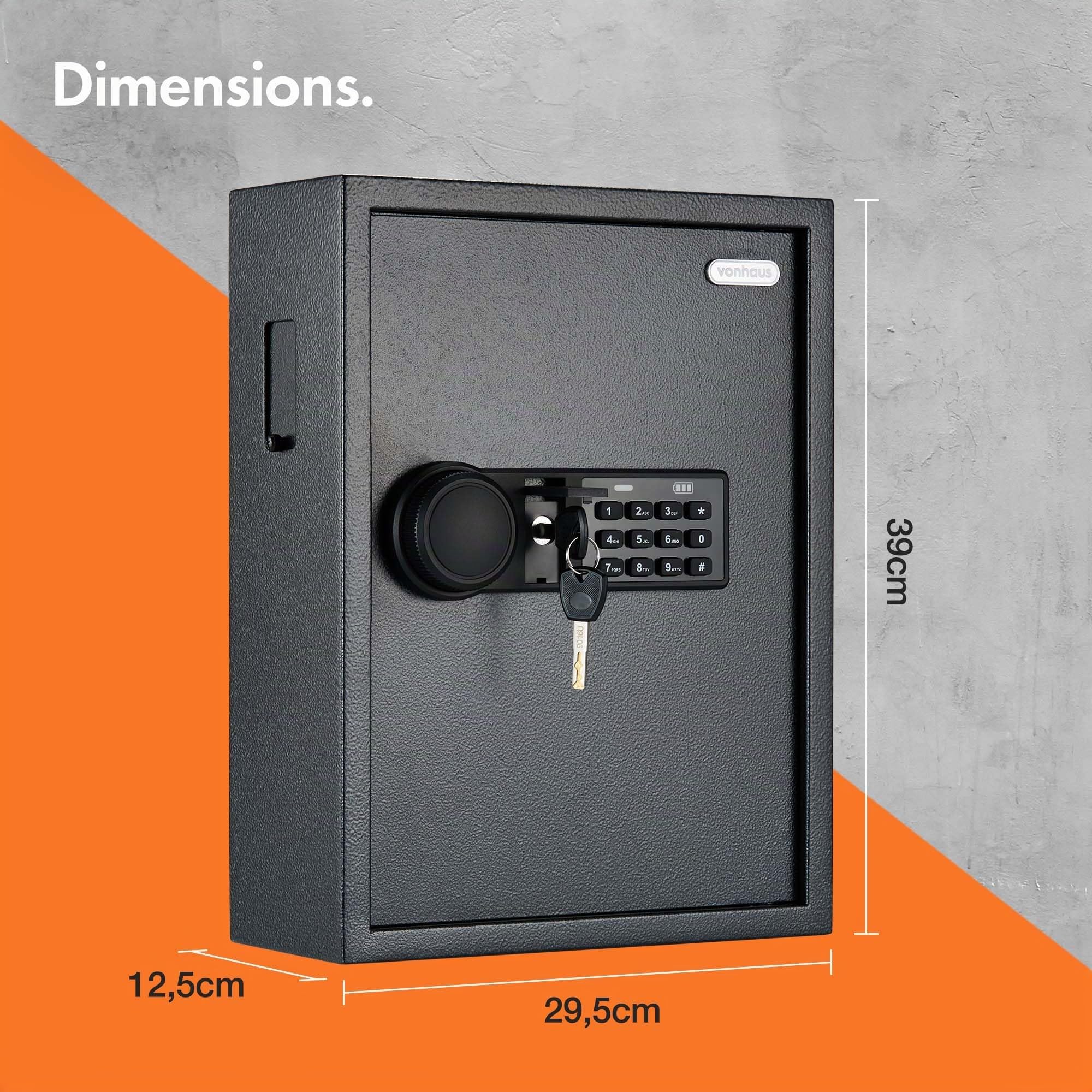 VonHaus Armoire à Clés avec Code - Jusqu'à 71 Clés | Coffre-fort Sécurisée, Coffre-fort Numérique avec Verrouillage à Solénoïde, Accès Sécurisé par Clavier, Indicateurs Lumineux