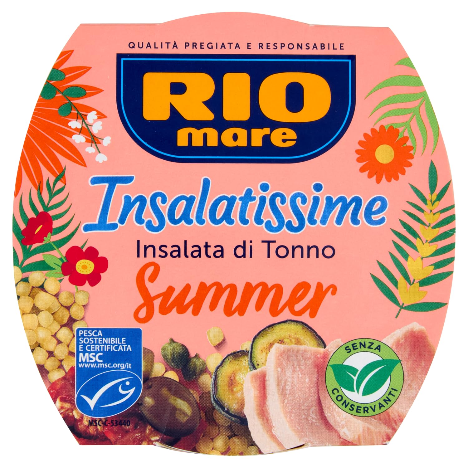 Rio Mare Insalatissime Thunfischsalat Summer 8 x 160g - Thunfisch-Salat mit Fregola, Kirschtomaten, Zucchini, Oliven und Kapern - Fertiggericht + Beni Culinari Kostenloser Schlüsselanhänger