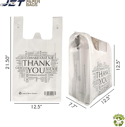 Miniatura 3 de JET PAPER BAGS  Bolsas reutilizables no tejidas de 125 x 77 x 125 pulgadas bolsa de mano de agradecimiento impresa en todos los idiomas bolsas