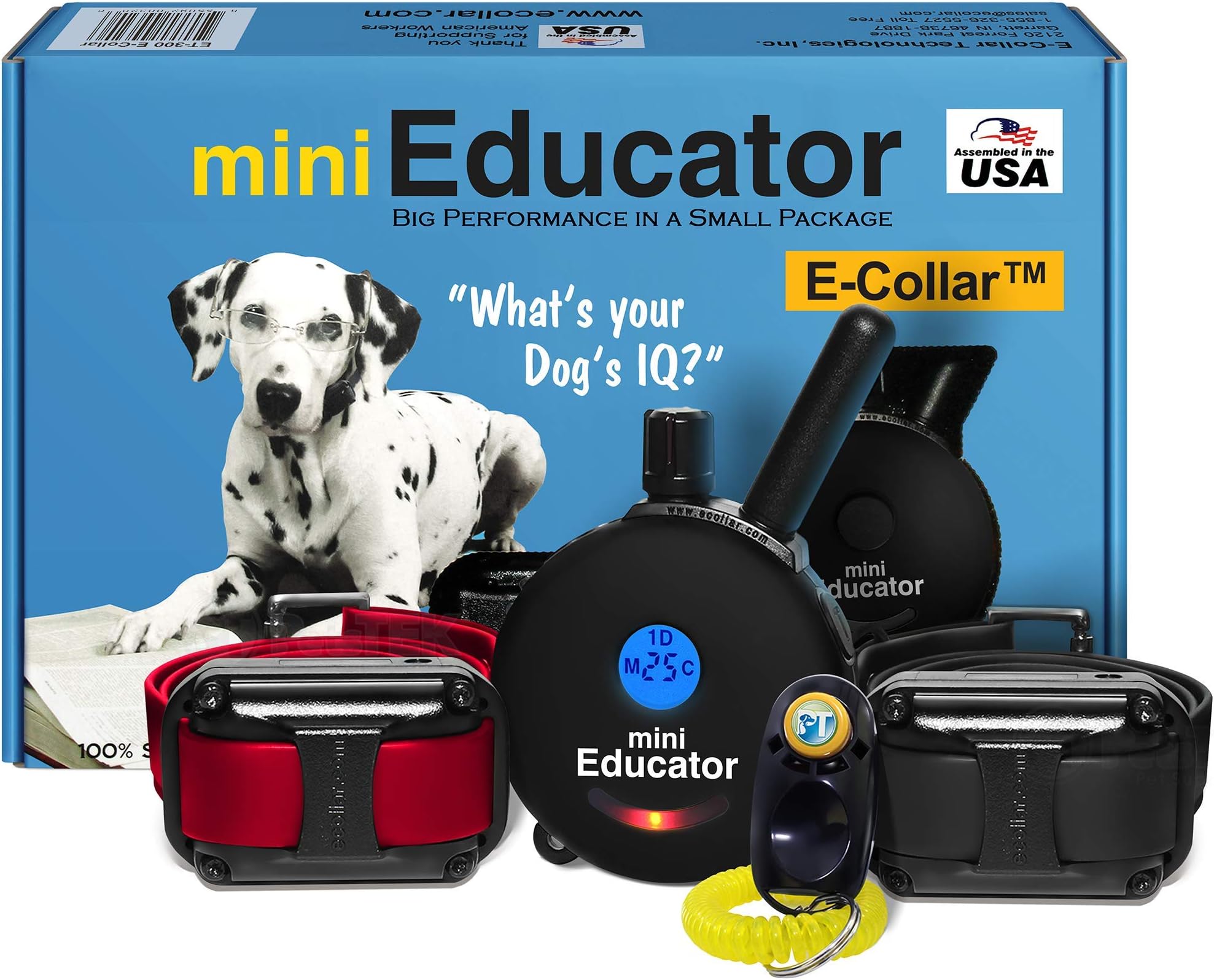 ET-302 Black Mini E Collar for Dog Training with Remote - 1/2 Mile Range, Waterproof, 100 Blunt Stimulation Levels, Tone or Vibration Mode, Night Light for Small, Medium & Large Dogs (2 Dogs)